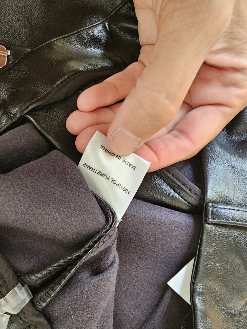 NWT ✨️ BECAUSE OF ALICE || BOA Leather Wide Leg Black Trousers - Picture 12 of 14